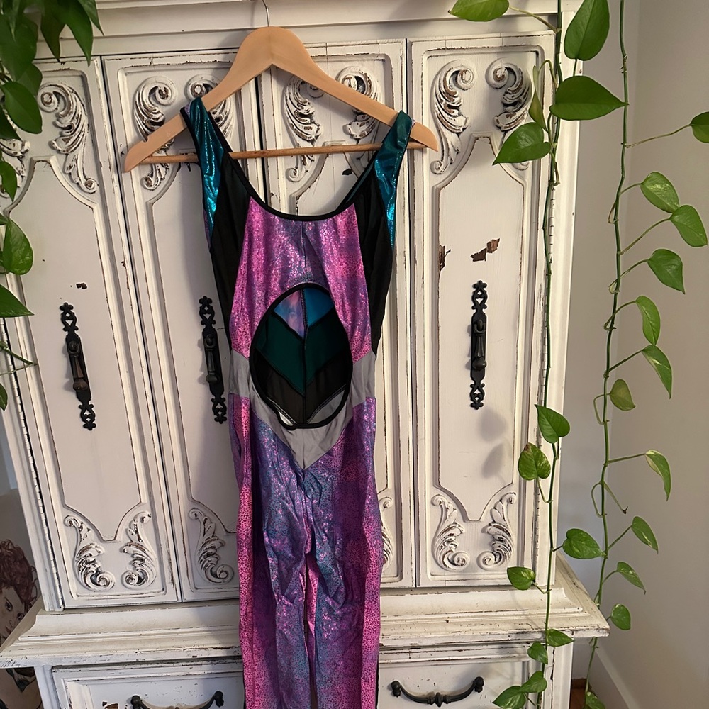 Stylish Pink and Blue Jumpsuit - Picture 5 of 5